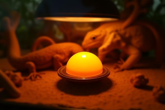 Heizlampe im Terrarium für Reptilien